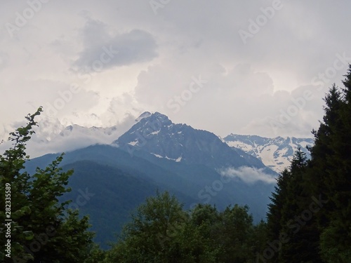 The Alps of Val Camonica near the town of Vezza D'oglio, Italy - June 2019.