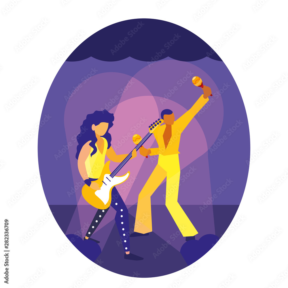 Naklejka premium people musicians concert event design