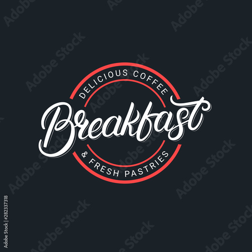 Breakfast hand drawn lettering logo