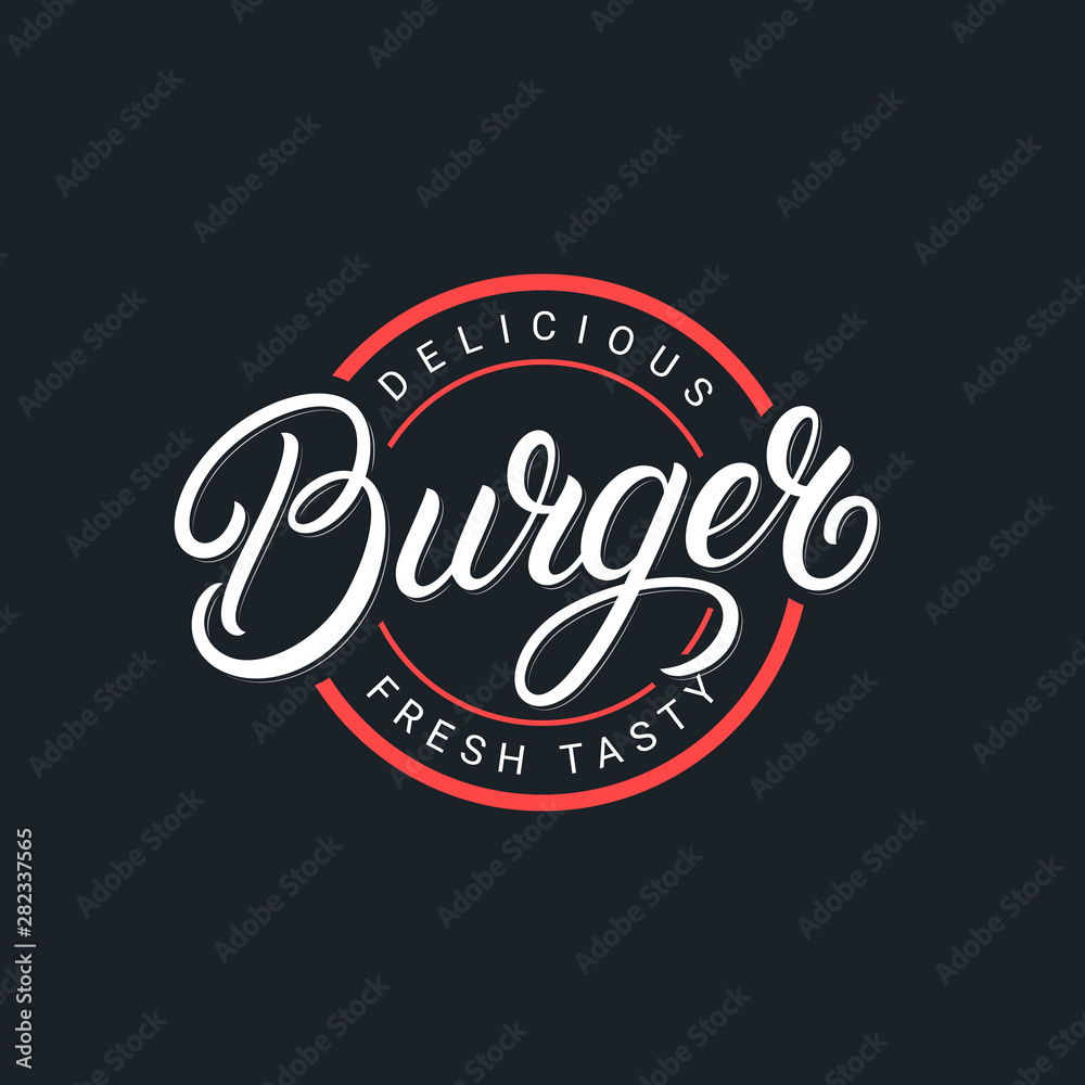 Burger hand written lettering logo