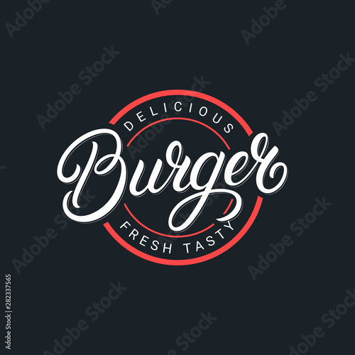 Burger hand written lettering logo