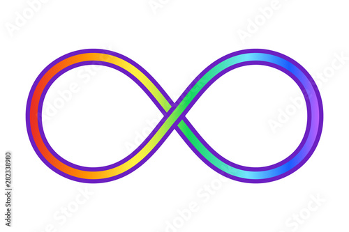 Infinity, eternity symbol. Rainbow infinite icon. 
