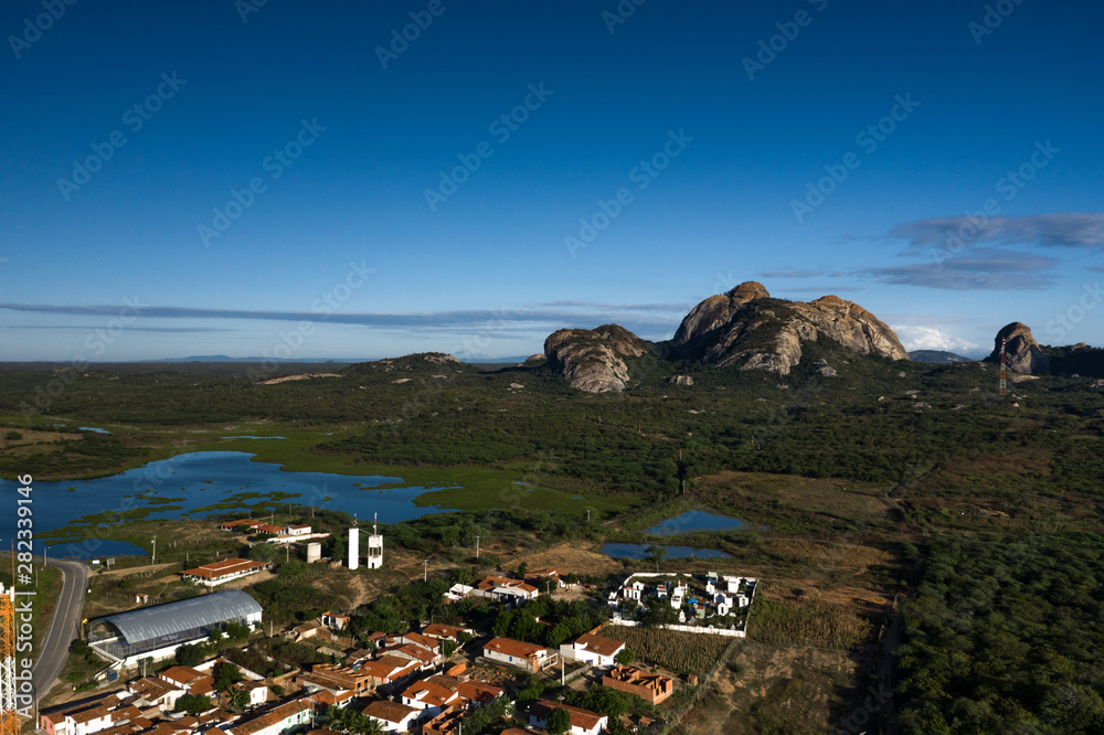 Aerial View of small city in Brazil