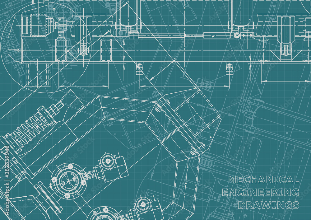 Fototapeta premium Corporate Identity, plan, sketch. Technical illustrations, backgrounds