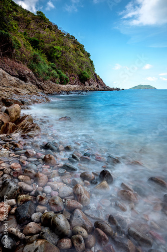 rocky beach on Con Dao island in Vietnam