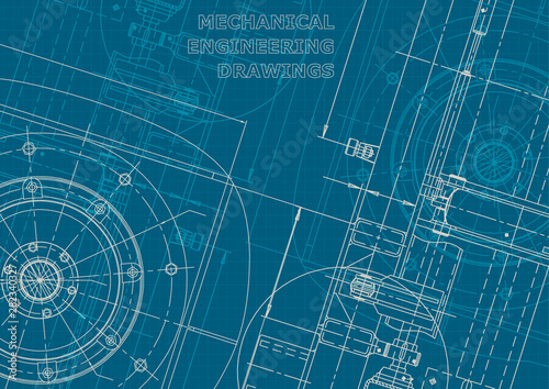 Blueprint. Corporate style. Instrument-making drawings