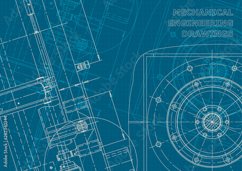 Blueprint. Corporate style. Instrument-making drawings