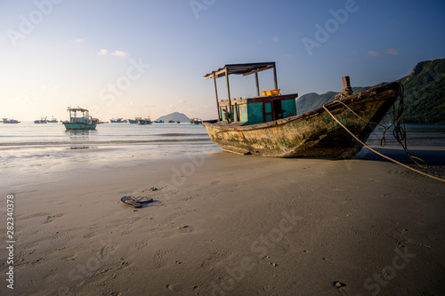 sunrise on the tropical beach of Con Dao island