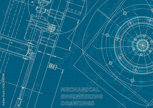 Blueprint. Corporate style. Instrument-making drawings