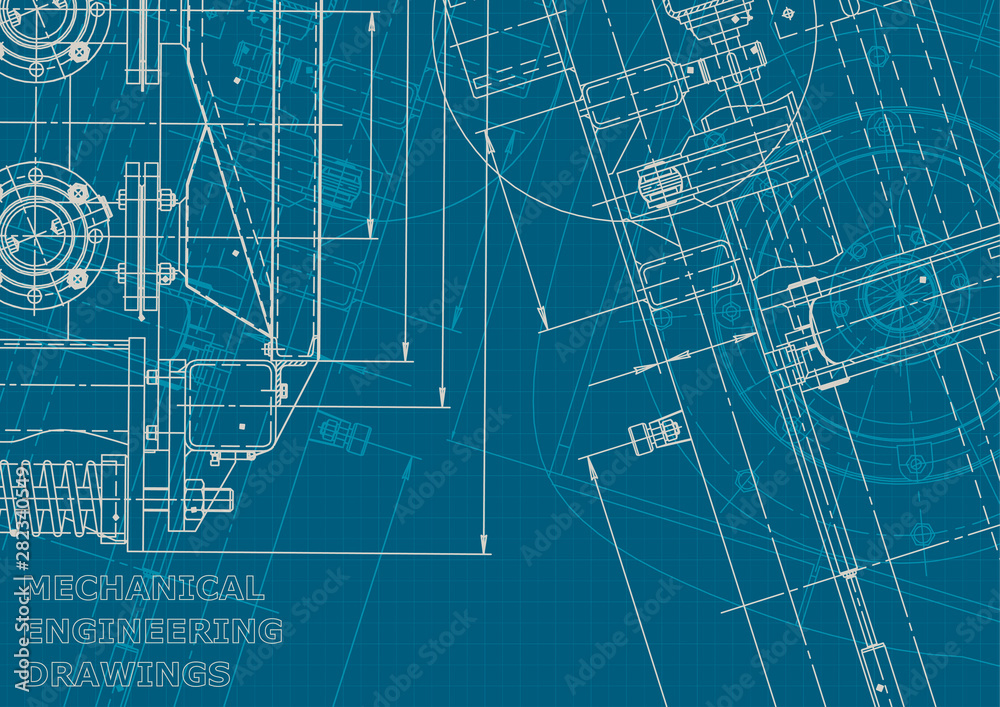 Blueprint. Corporate style. Instrument-making drawings