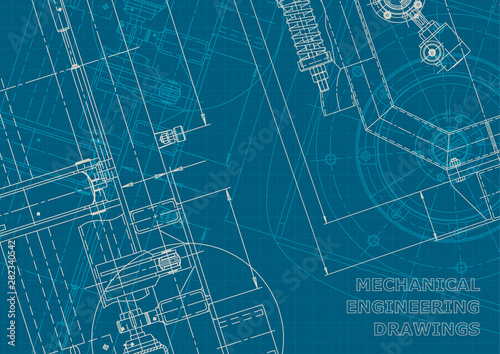 Blueprint. Corporate style. Instrument-making drawings