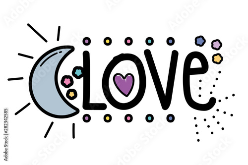 Isolated love word vector design