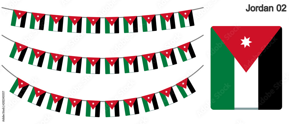 Obraz premium ヨルダンの国旗のガーラーンド ベクターデータ（bunting garland）