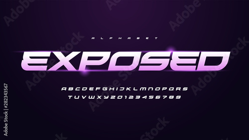 Vector modern technology alphabet, creative characters set