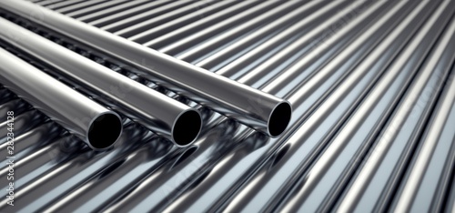 Stainless steel tubes. photo