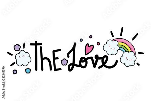 Isolated love word vector design