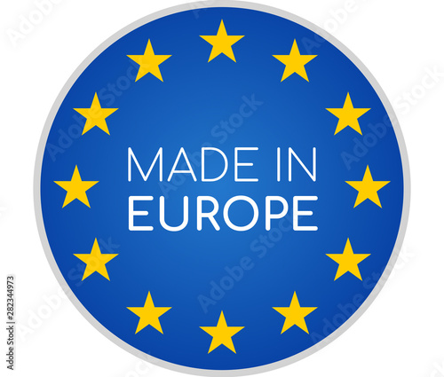 made in Europe symbol icon 3d-illustration isolated on white