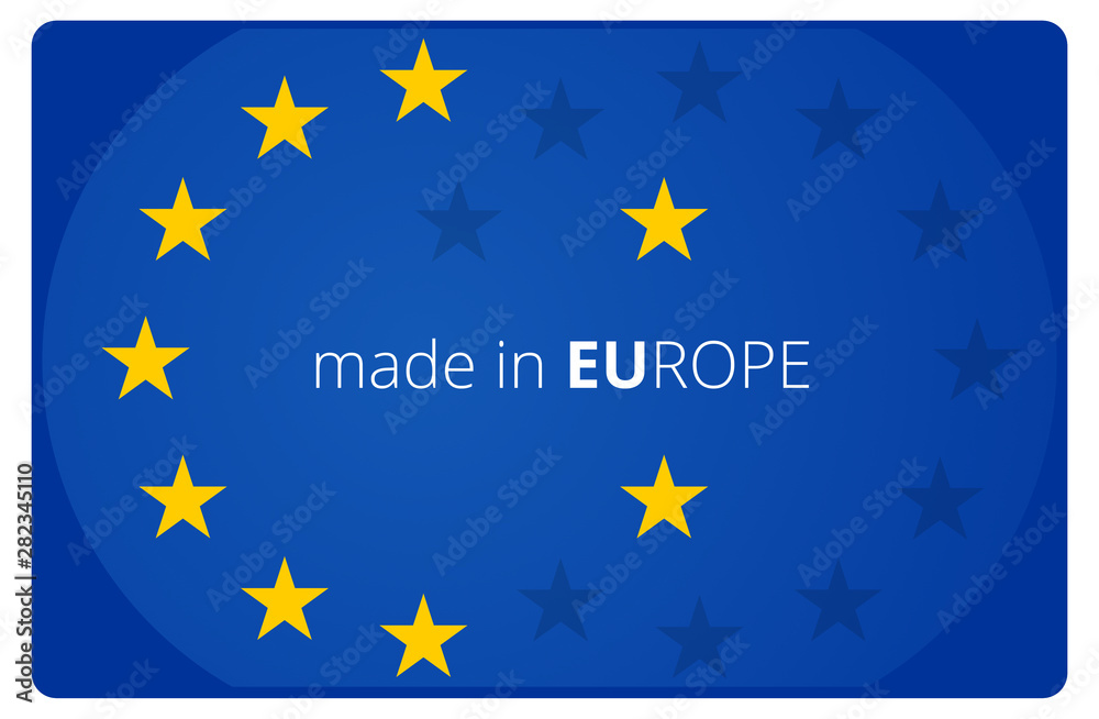 made in Europe creative abstract symbol icon 3d-illustration