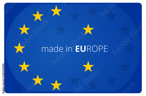 made in Europe creative abstract symbol icon 3d-illustration