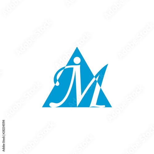 letter im abstract geometric triangle logo vector