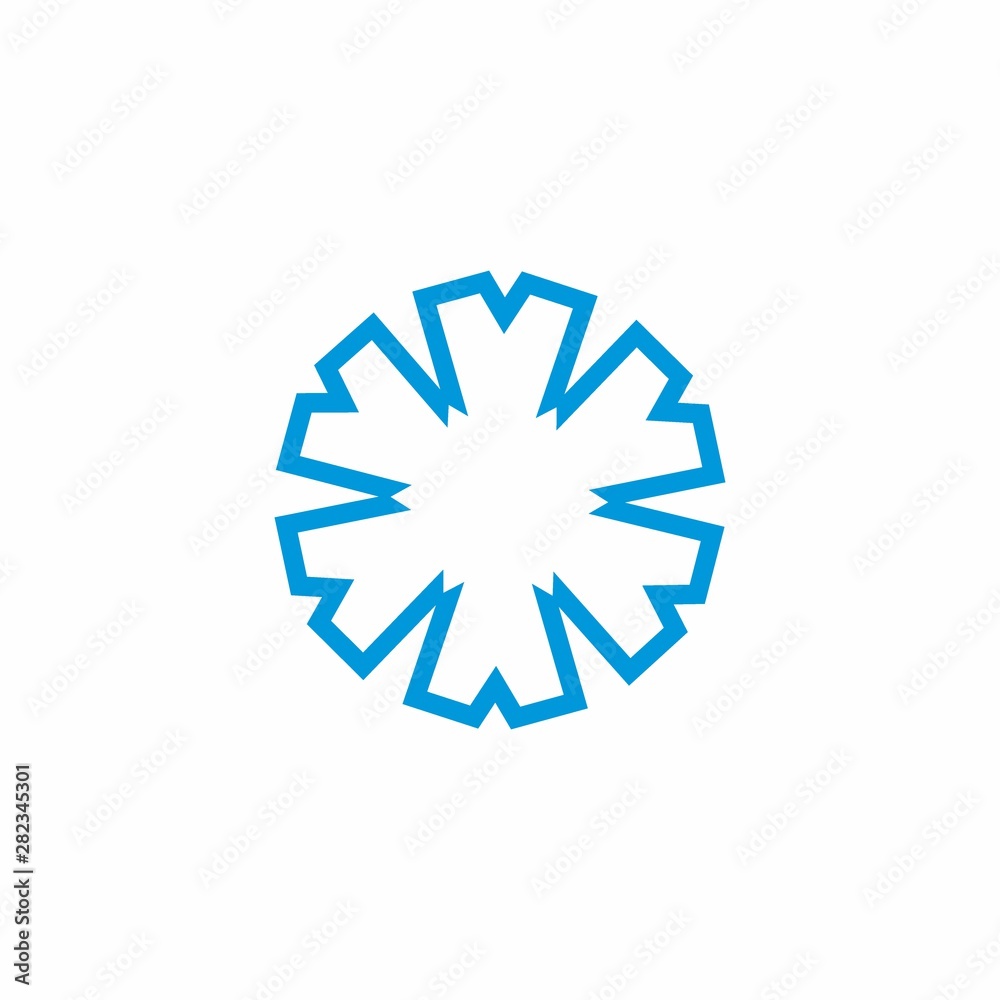 abstract snow geometric flower logo vector