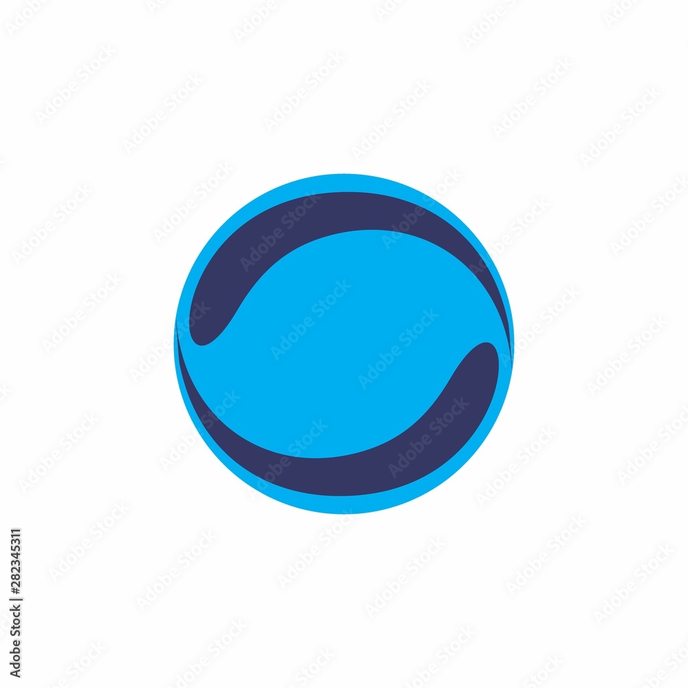 abstract blue wavy round logo vector abstract blue wavy round logo vector