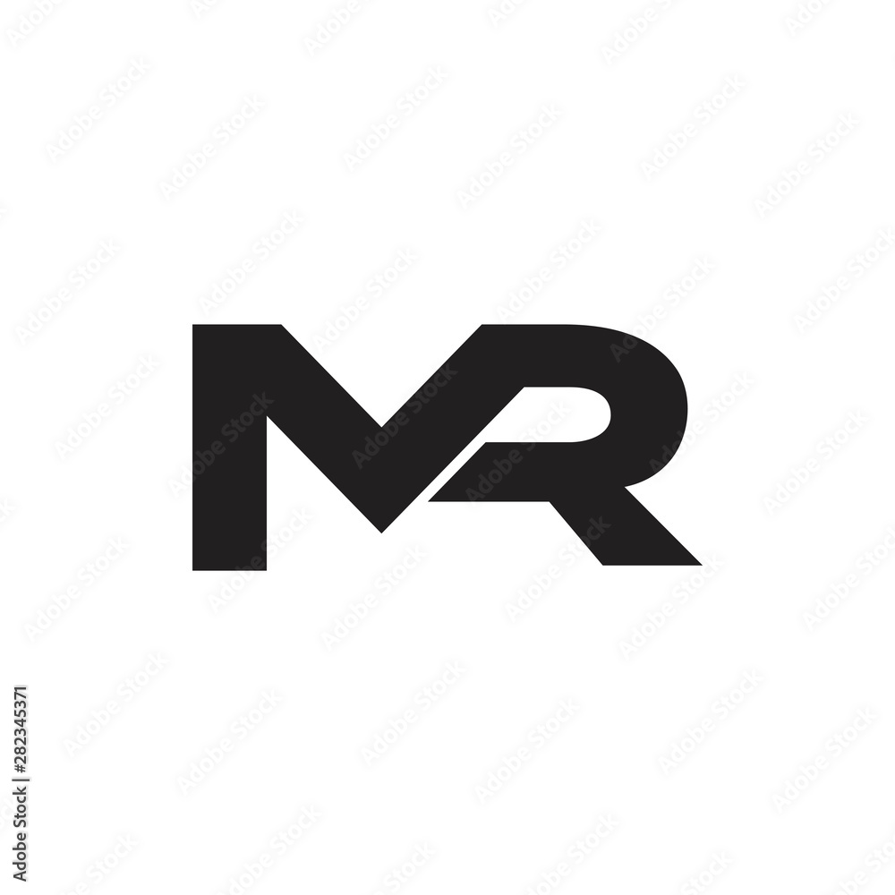 letter mr linked geometric logo vector letter mr linked geometric logo vector
