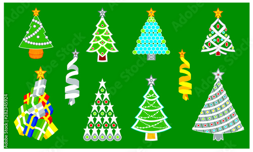 Christmas Tree Pins Motif Collection.
