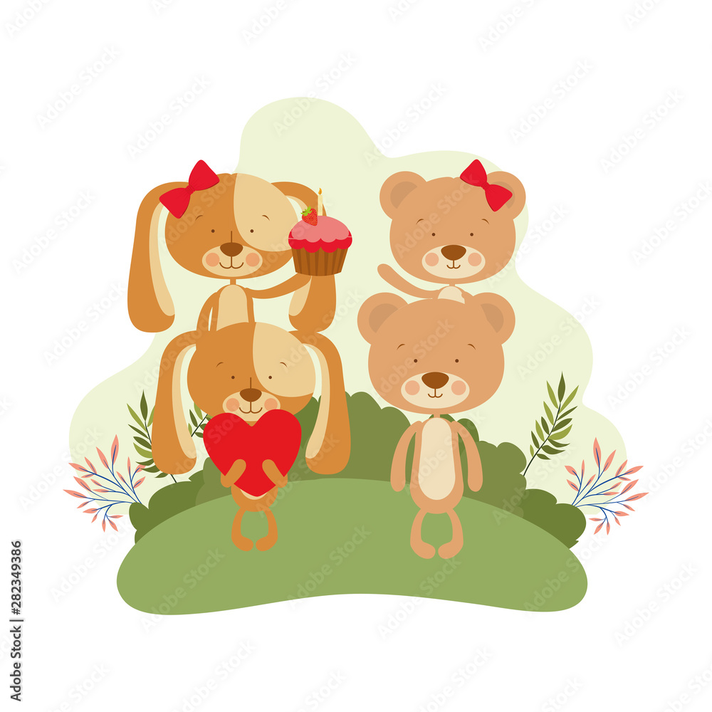card of celebration with animals