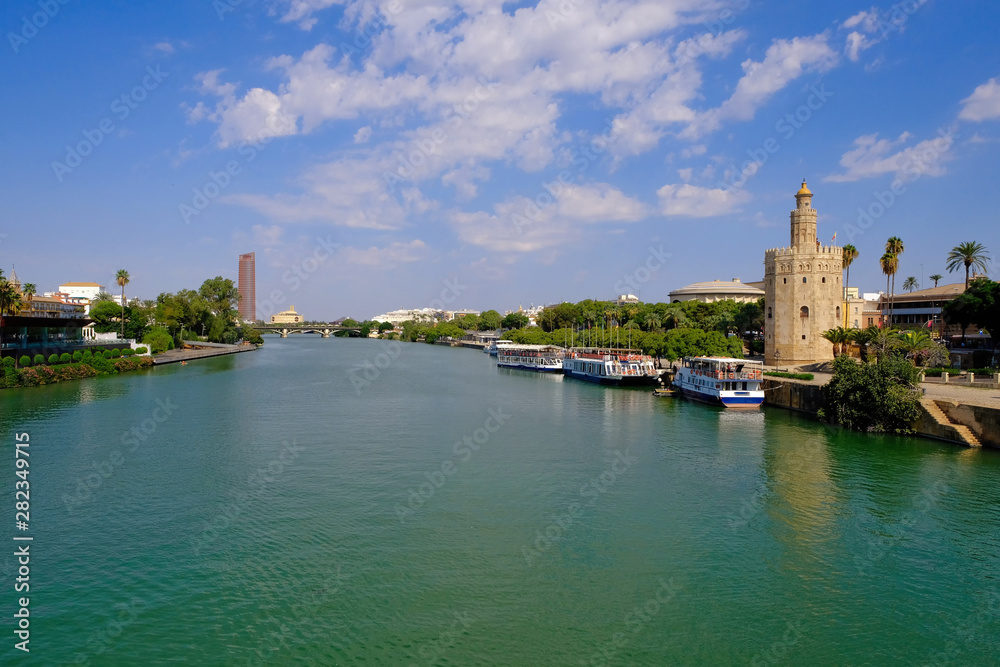 Torre del Oro in Sevilla, Andalucia, Spain. Sunny september day.