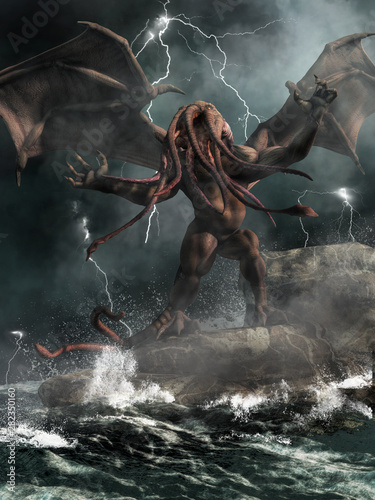 Bild auf Leinwand Cthulhu, the great old one of H