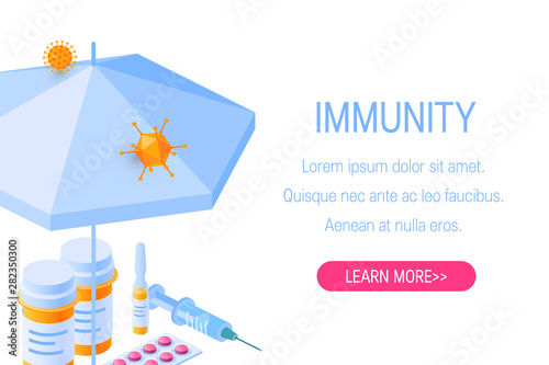 Immune system vector concept in isometric view