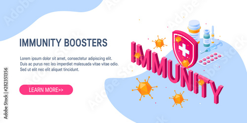 Immune system vector concept in isometric view