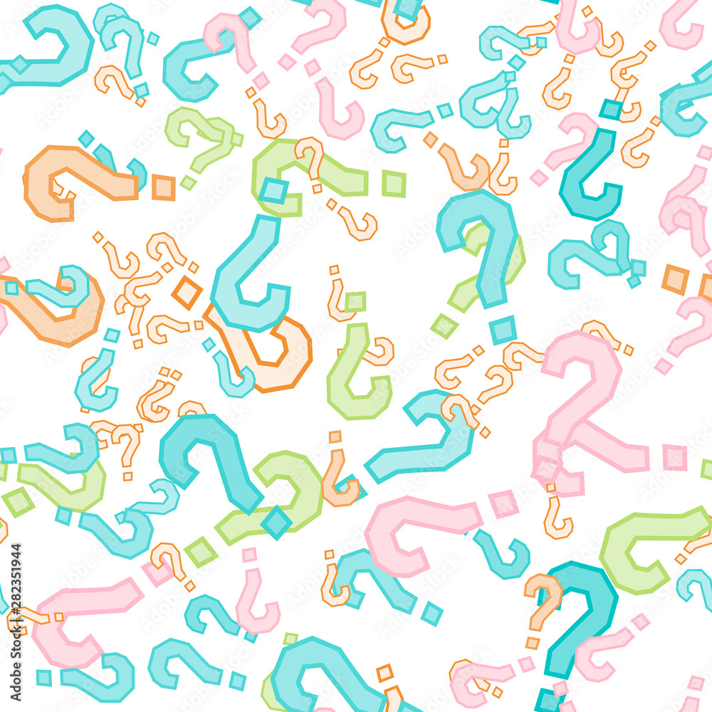 Quiz seamless pattern. Question marks, doubt, faq Quiz seamless pattern. Question marks, doubt, faq