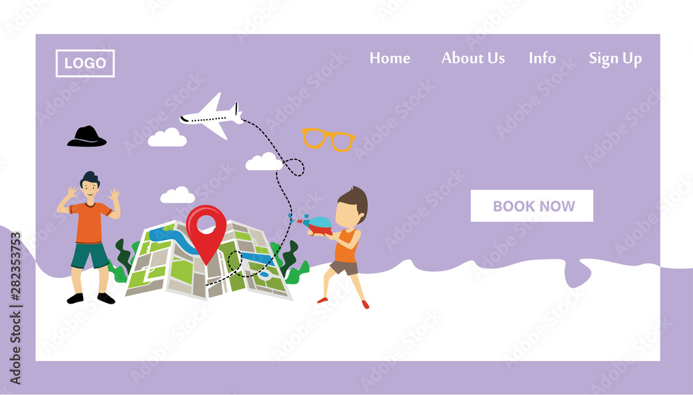 Travel Responsive Website Template Landing Page Design Vector Illustration Travel Responsive Website Template Landing Page Design Vector Illustration