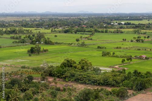 Above the green rice fields and rain forest. © kaentian