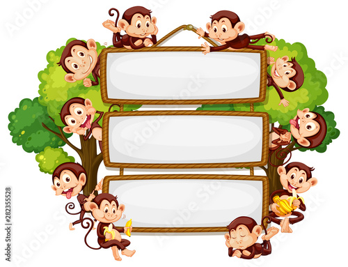 Frame design with many monkeys around border
