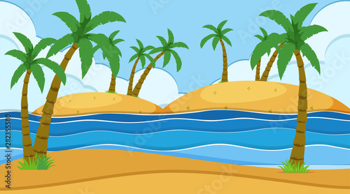 Empty nature beach ocean coastal landscape