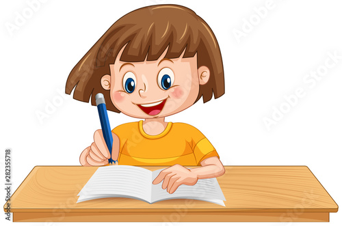 Photos Adorable girl on isolated white background