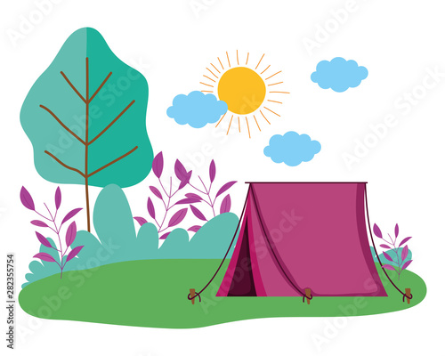 Tent and camping vector design