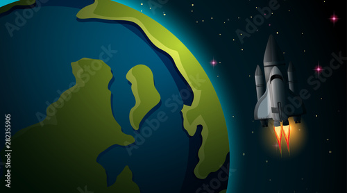 Space ship earth scene