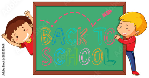 Back to school template with student