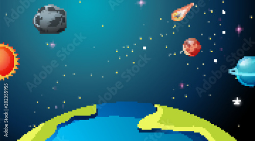 Earth and planets scenes