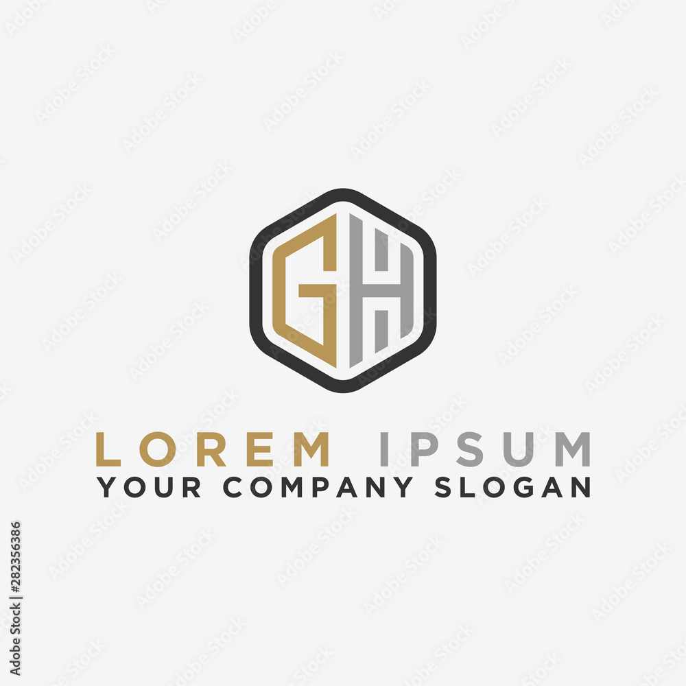 Obraz premium Inspiring company logo design from the initial letters GH logo icon. -Vectors