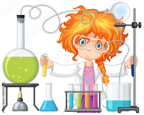 Scientist doing experiment in science lab