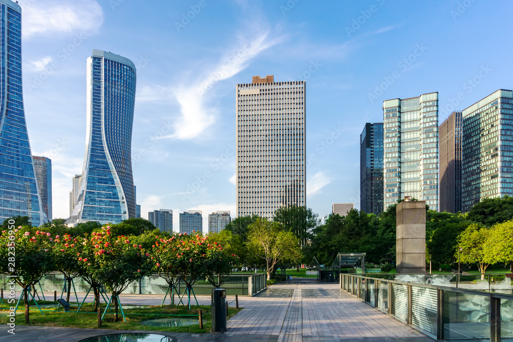Modern Architectural Landscape in Urban Financial District.. Modern Architectural Landscape in Urban Financial District..