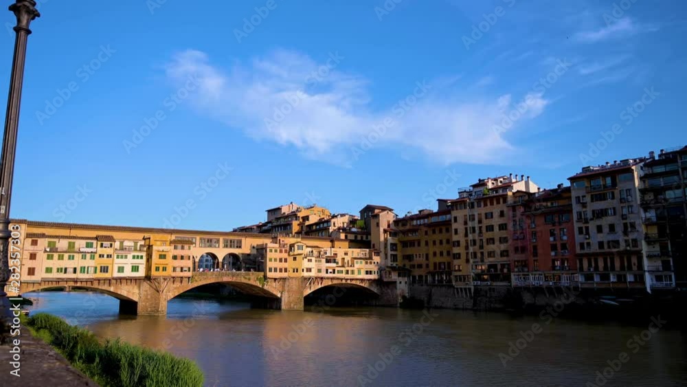 The Ponte Vecchio across the Arno River in Florence (Firenze), Italy. The Ponte Vecchio across the Arno River in Florence (Firenze), Italy.