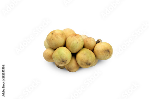  Longkong tropical fruit  Langsat  lanzones  Lansium parasiticum on a white background. - Image