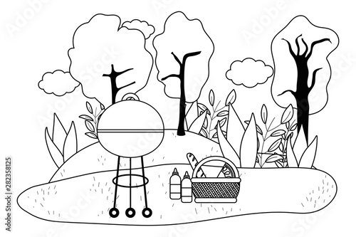 Isolated picnic in park design