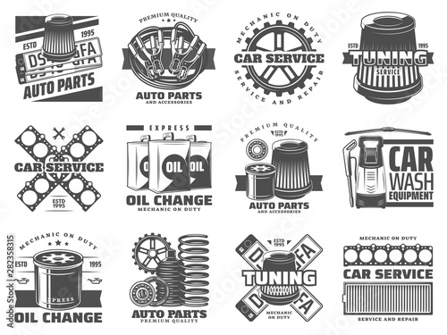 Car service spare parts, auto tuning and motor oil
